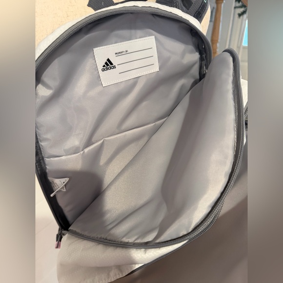 Adidas White and Gray Women's Backpack with Pink Accents - Picture 6 of 8
